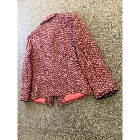 Emanuel Ungaro Size 14 Womens Pink Tweed Blazer Jacket - Picture 14 of 16